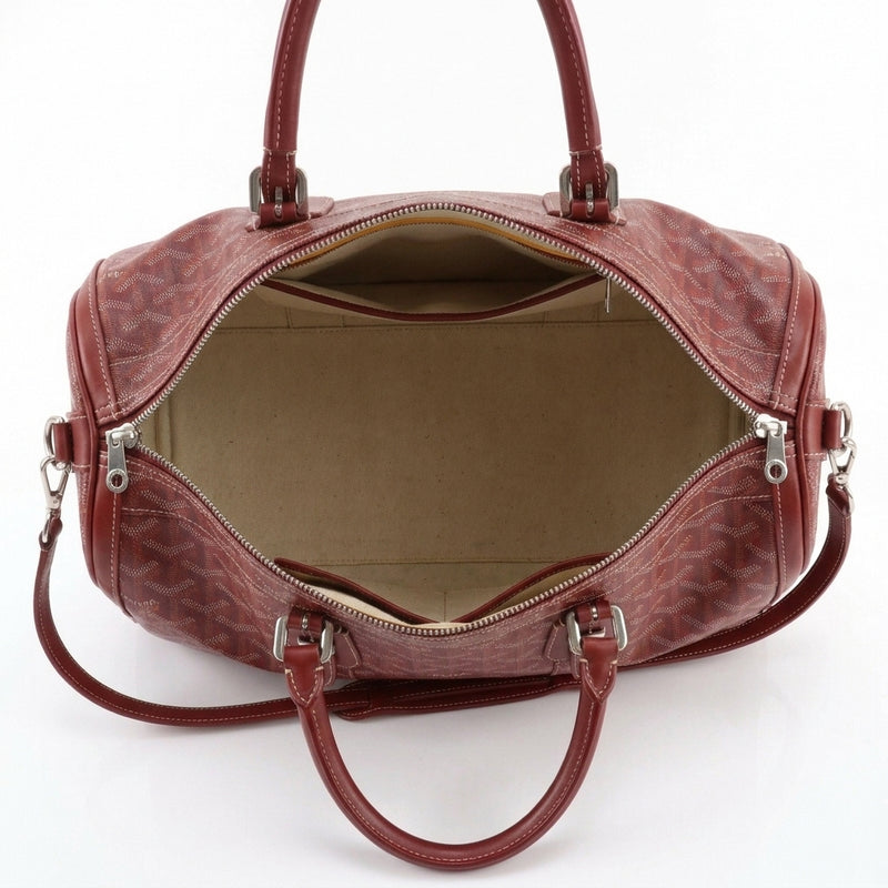 Verified Goyard Rood Goyardine Coated Canvas Boston Weekendtas 50cm inspection