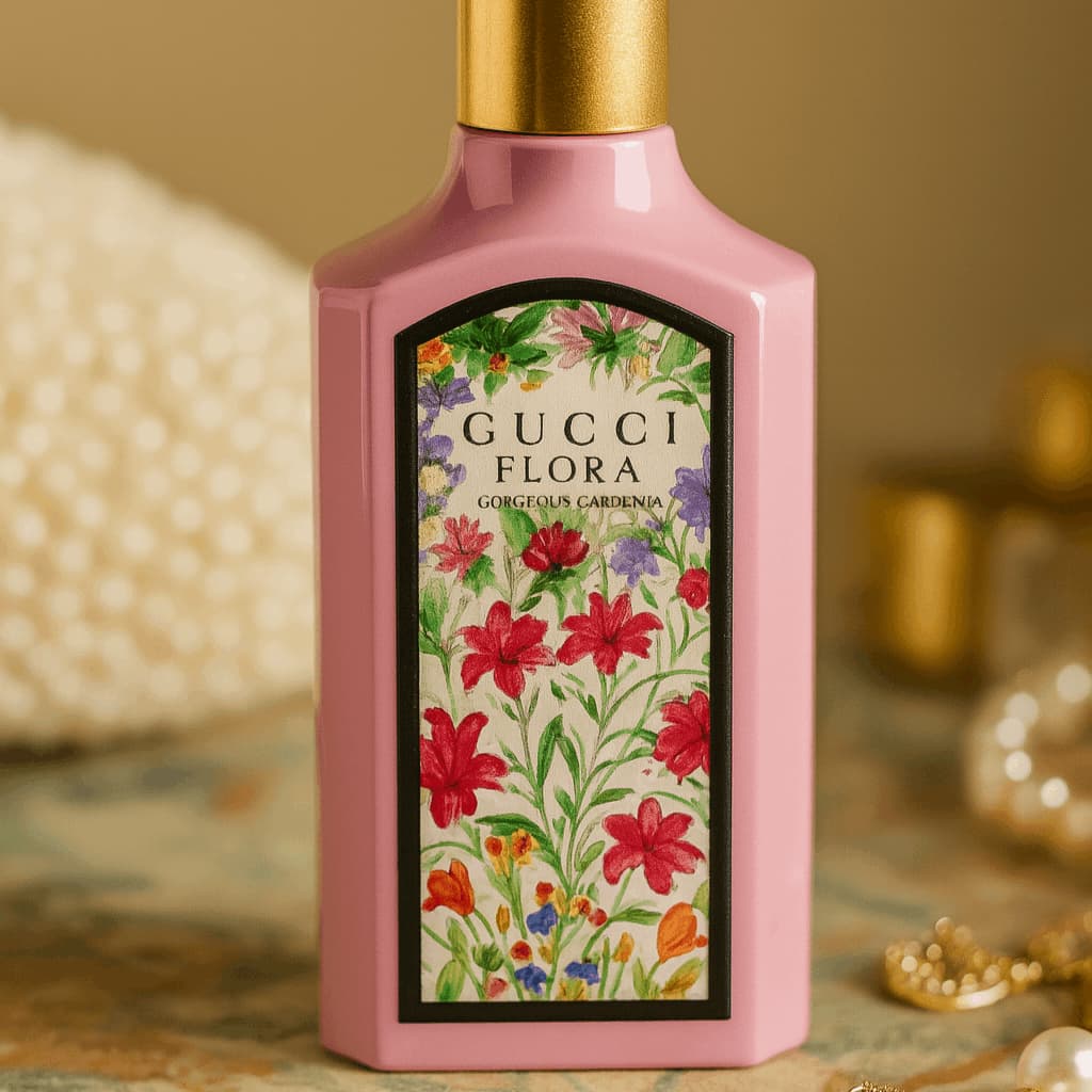 Gucii Flora Gorgeous Gardenia in a luxury background