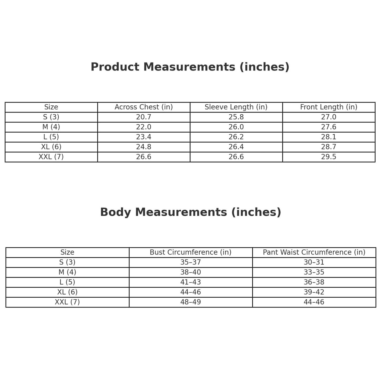 Product and body measurements for the lacoste sweatshirt