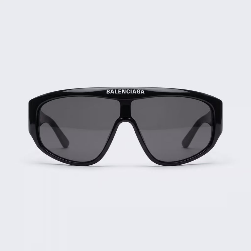 Balenciaga BB0003S Shield Mask Sunglasses Black | UK Checked
