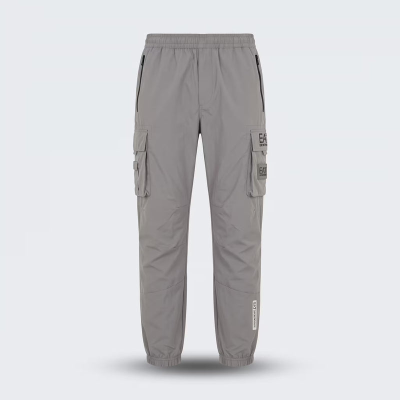 EA7 Emporio Armani Badge Woven Cargo Pants Grey | UK Checked