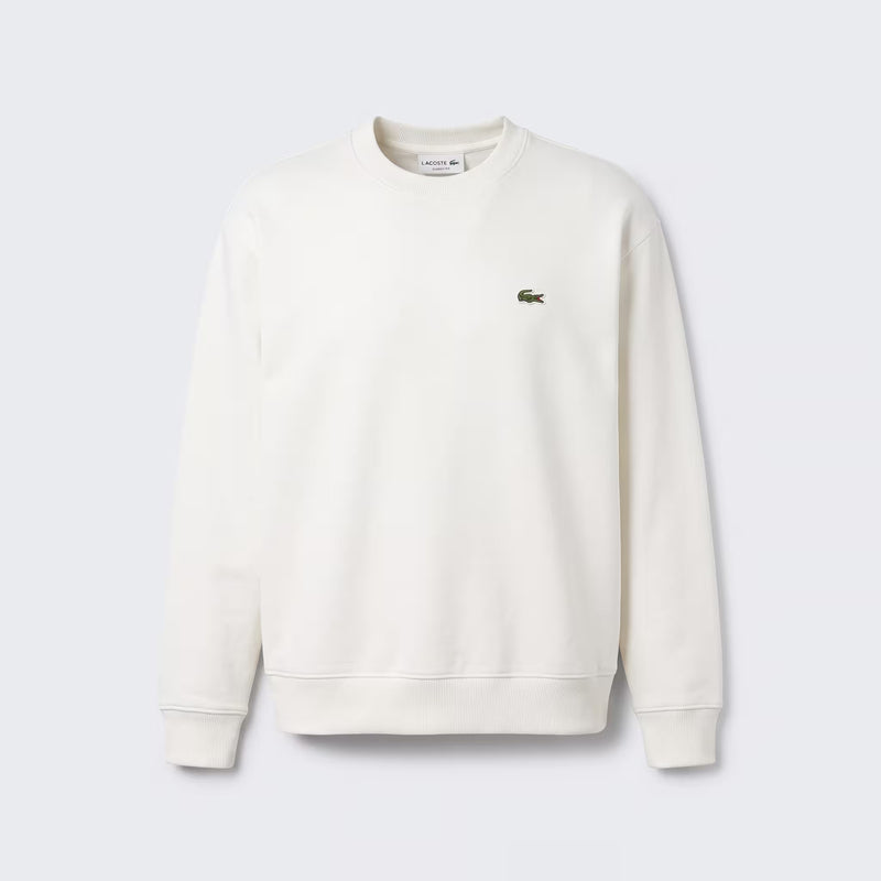 Lacoste Classic Fleece Sweatshirt White | UK Checked