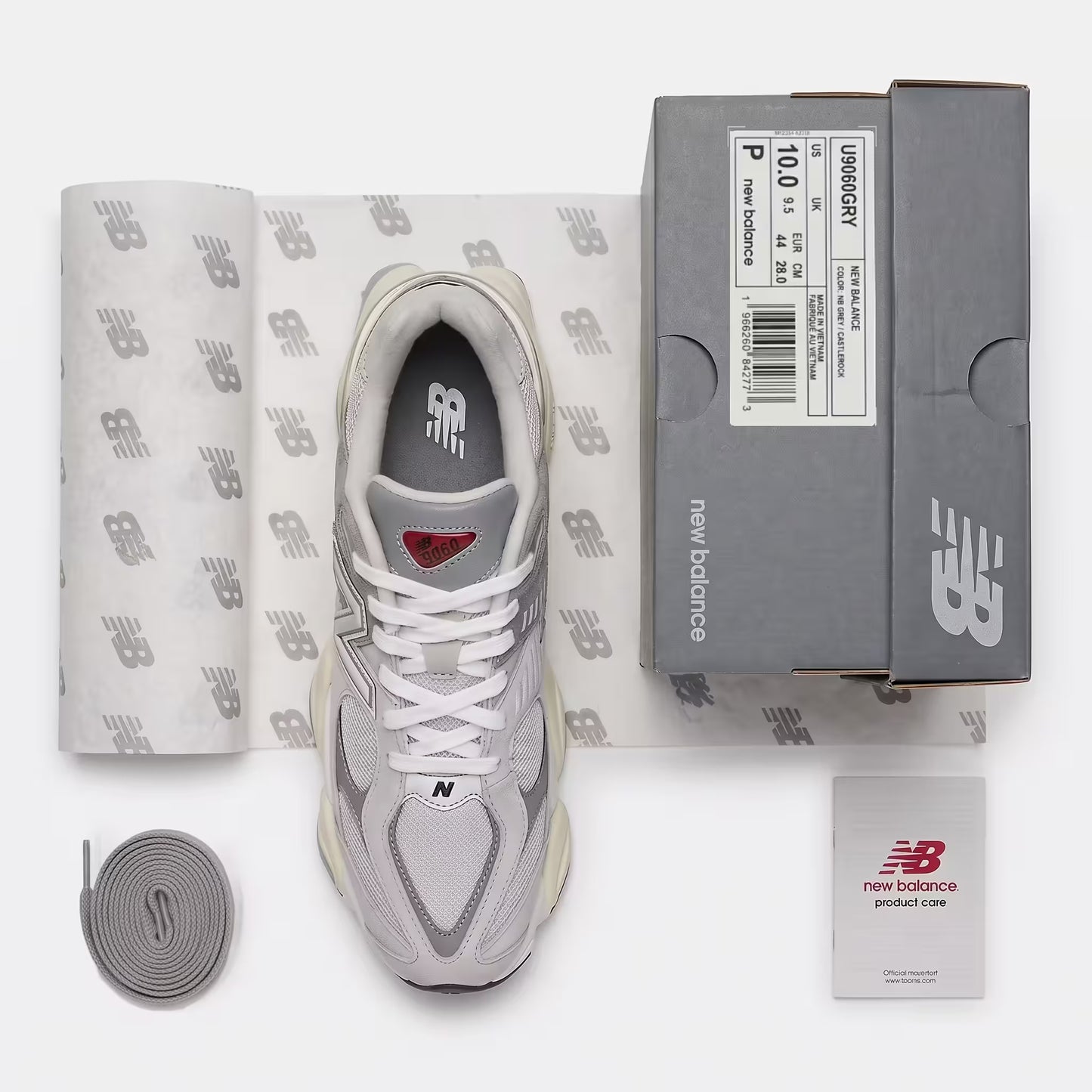 Verified New Balance 9060 Rain Cloud Grey U9060GRY full clearance bundle inclusion with manufacturer box and tags.