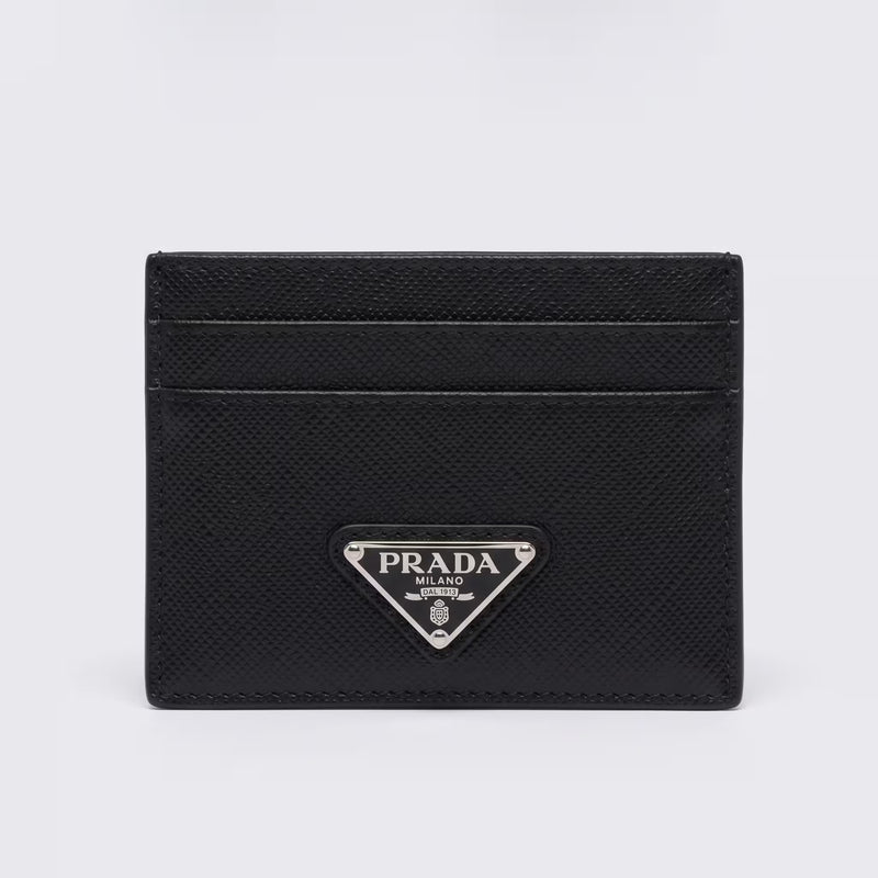 Prada Saffiano Leather Card Holder Black | UK Checked