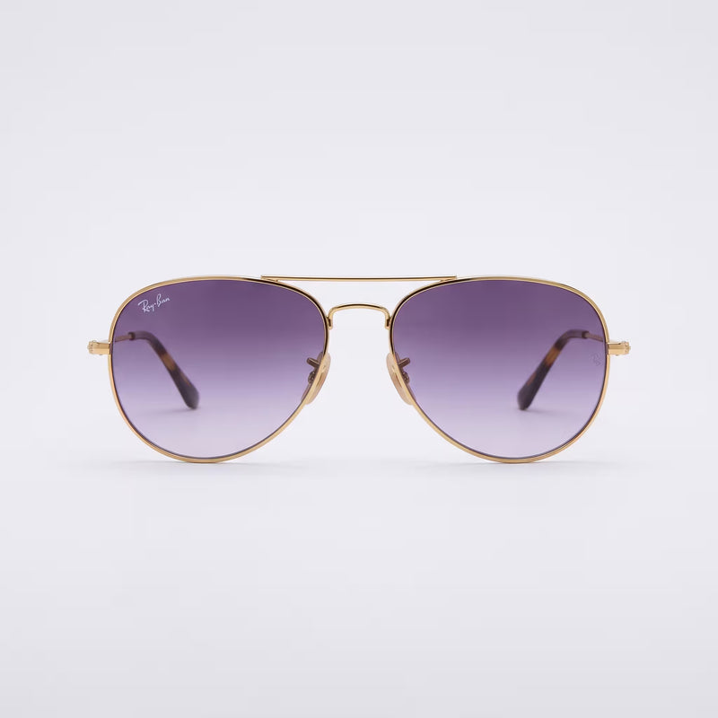 Ray-Ban 0RB3928 Gold Metal Sunglasses Violet Gradient | UK Checked
