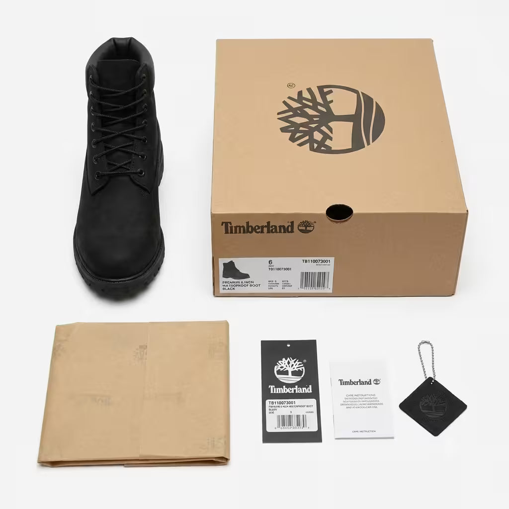 Verified Timberland Premium 6-Inch Boot Black TB110073001 full clearance bundle inclusion with manufacturer box and tags.