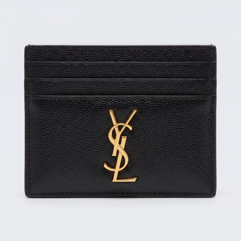 Yves Saint Laurent Monogram Leather Card Case Black | UK Checked
