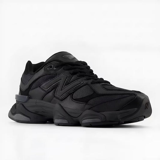 New Balance 9060 Triple Black Leather Mens Trainers U9060NRI Premium Lifestyle Comfort