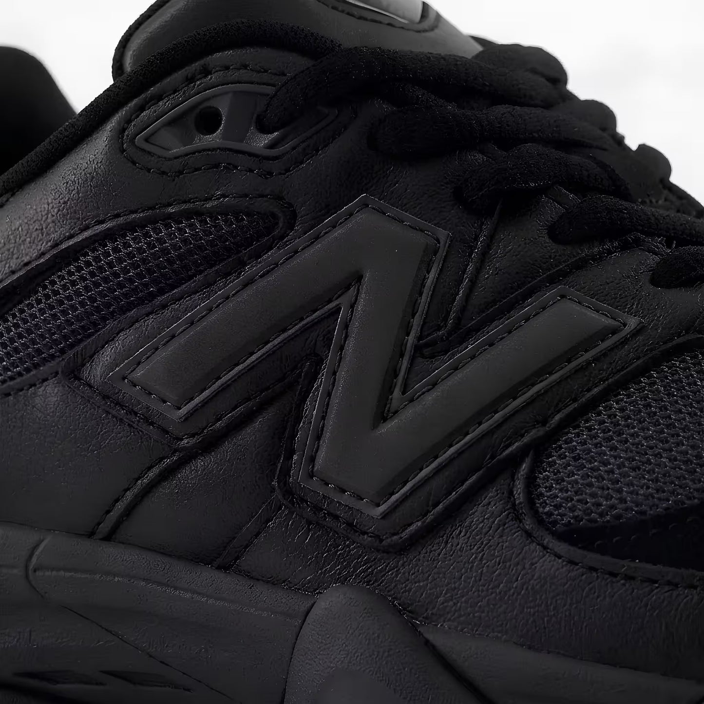 New Balance 9060 Triple Black Leather Mens Trainers U9060NRI Premium Lifestyle Comfort