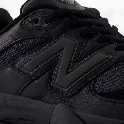 New Balance 9060 Triple Black Leather Mens Trainers U9060NRI Premium Lifestyle Comfort