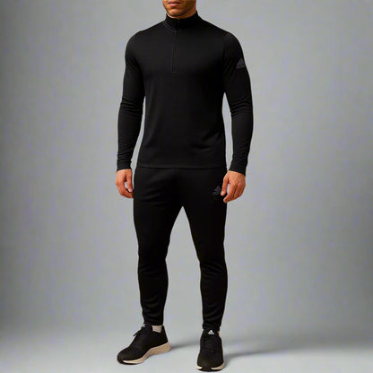 Haut d'entraînement à manches longues avec demi-zip Adidas Climaheat pour homme - Noir