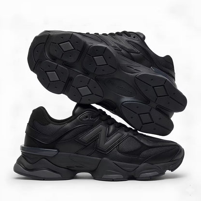 New Balance 9060 Triple Black Leather Mens Trainers U9060NRI Premium Lifestyle Comfort