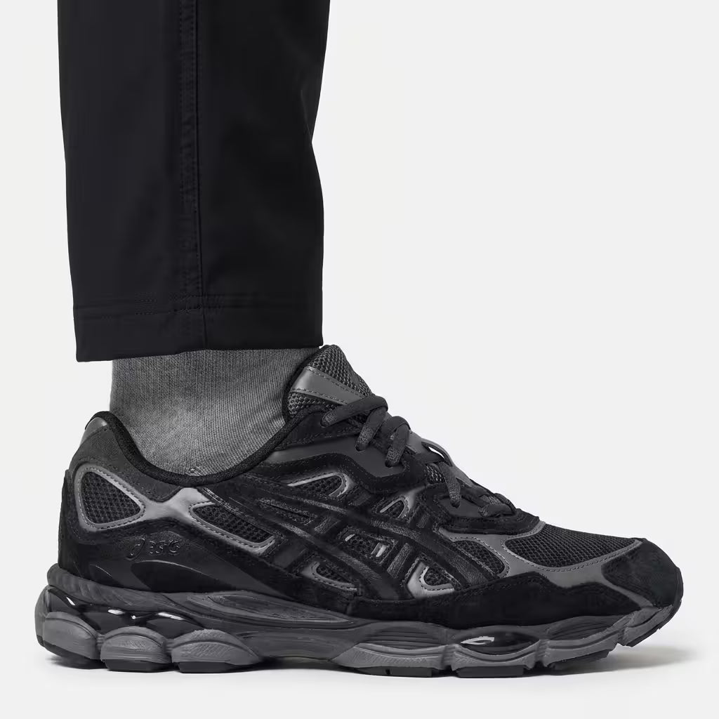 Verified ASICS Gel-NYC Graphite Grey/Black 1201A789-020 structural scale and geometric on-foot dimension check.
