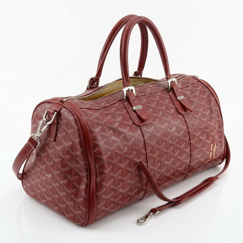 Verified Goyard Rood Goyardine Coated Canvas Boston Weekendtas 50cm inspection
