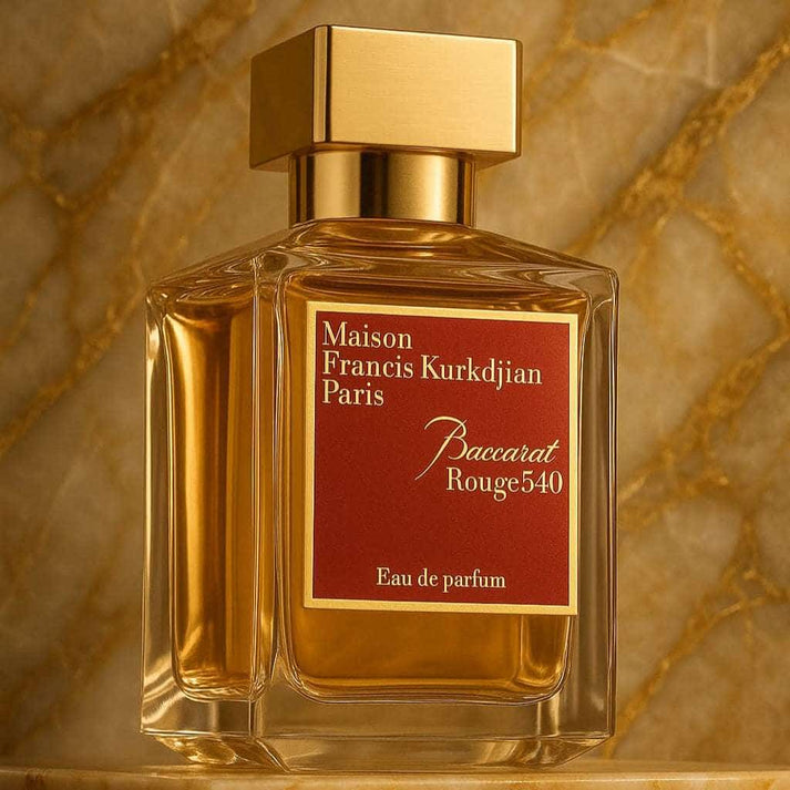 Baccarat Rouge 540 bottle airy amber sweet luxury perfume