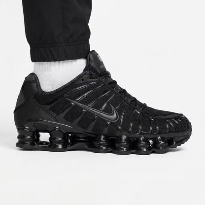 Nike Shox TL Black Metallic Hematite structural scale and geometric on-foot dimension check.