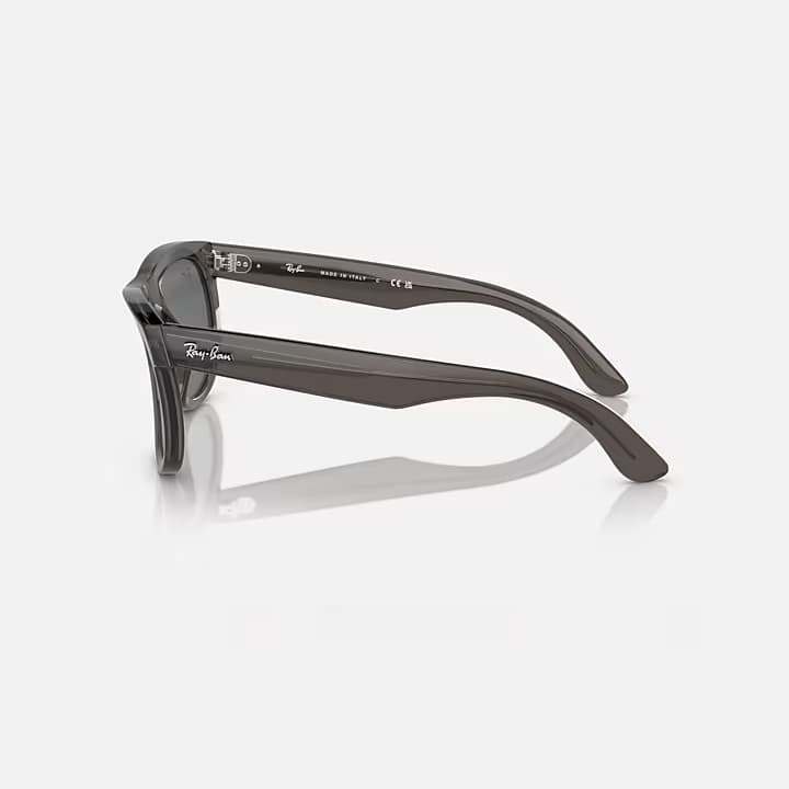 Ray-Ban eyeglasses with a gray frame on a white background