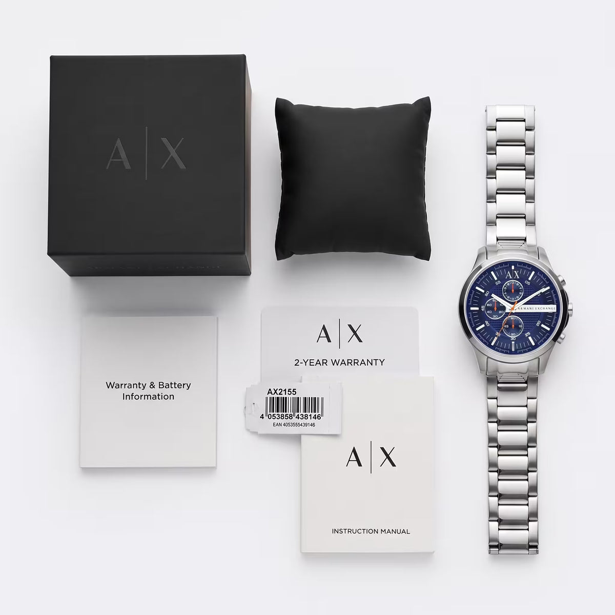 Montre habillée Armani Exchange AX2155 Argent et bleu