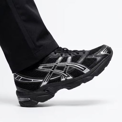 Verified ASICS Gel-1130 Black Pure Silver 1201A906-001 structural scale and geometric on-foot dimension check.