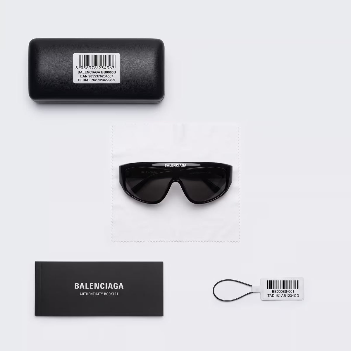 نظارات شمسية قناع Balenciaga BB0003S Shield Mask سوداء