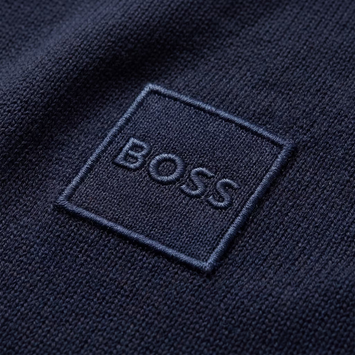 BOSS Kanovano Cotton-Cashmere Crewneck Sweater Navy | UK Checked