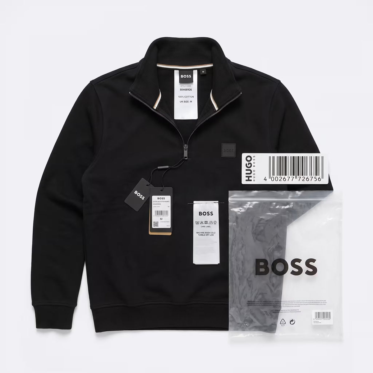 Moletom BOSS Zetrust com Gola de Zíper Preto
