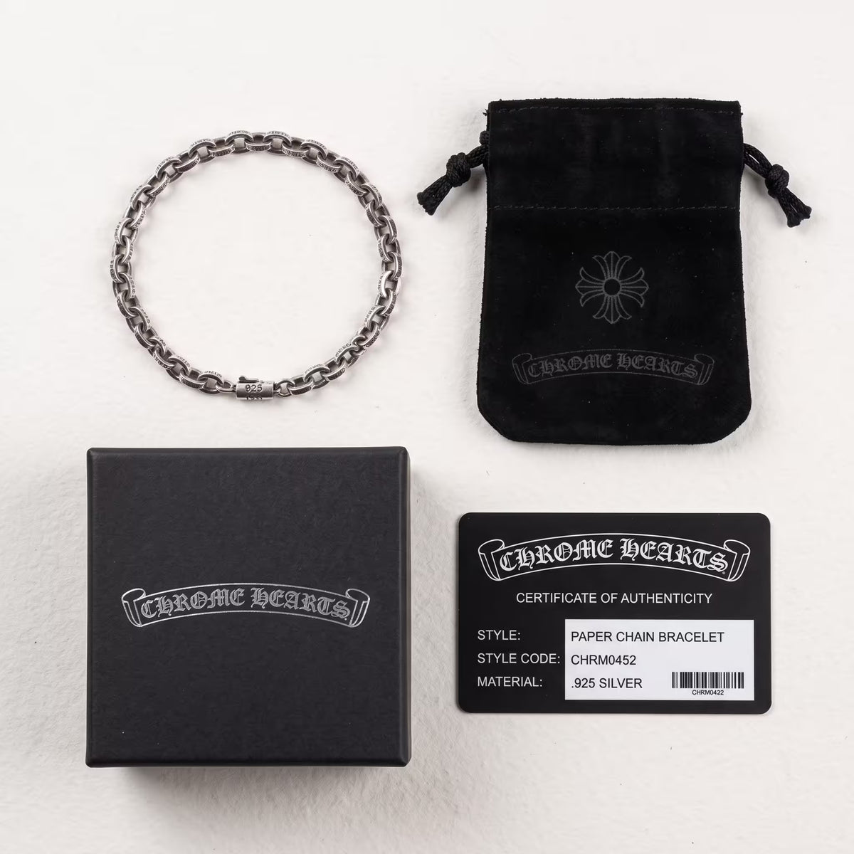 Chrome Hearts Paper Chain Bracelet Silver