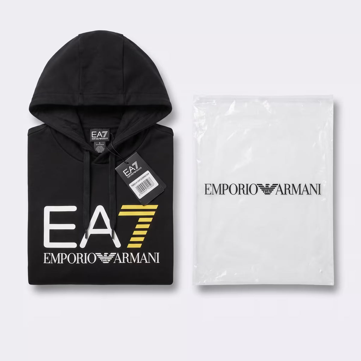 EA7 Core Identity Big Logo Slim Hoodie Black