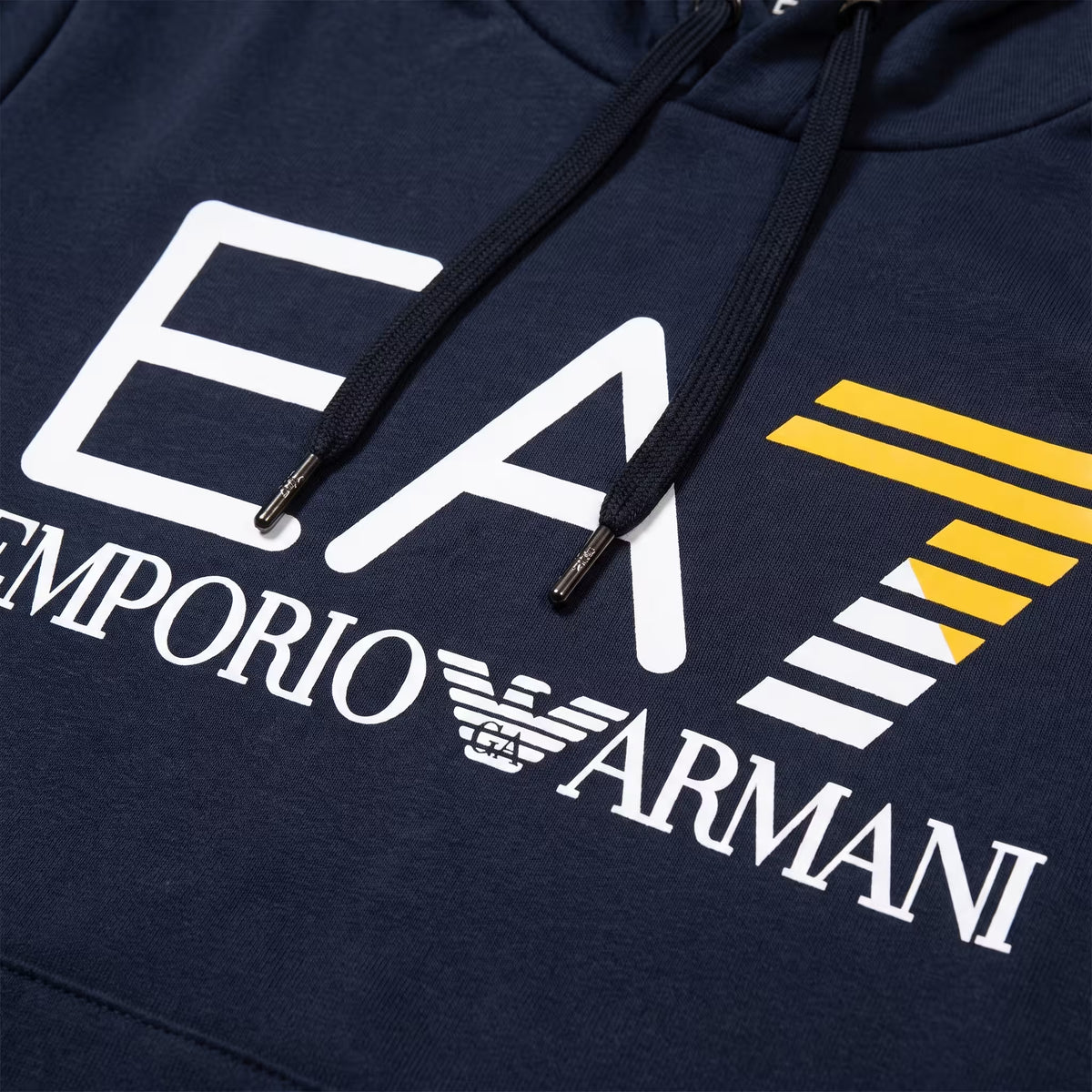 EA7 Core Identity Big Logo Slim Hoodie Navy Blue
