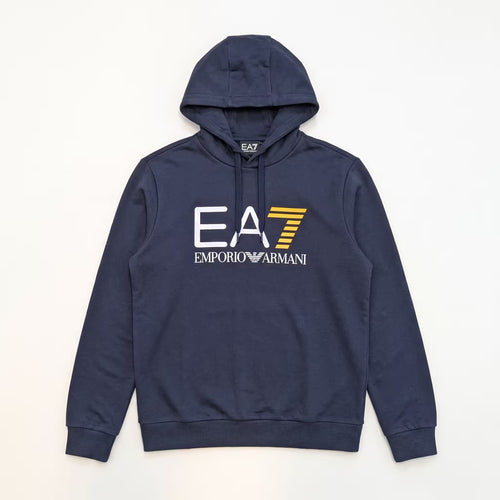 Moletom com Capuz EA7 Core Identity Big Logo Slim Azul Marinho