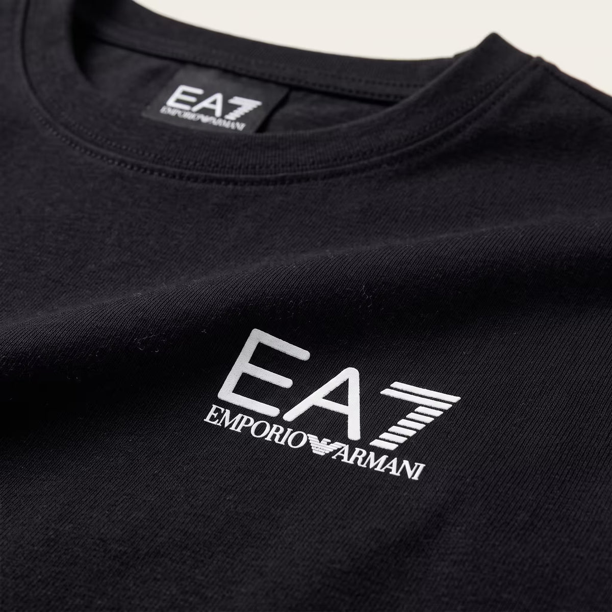 EA7 Pima Cotton Crew Neck T-Shirt Black
