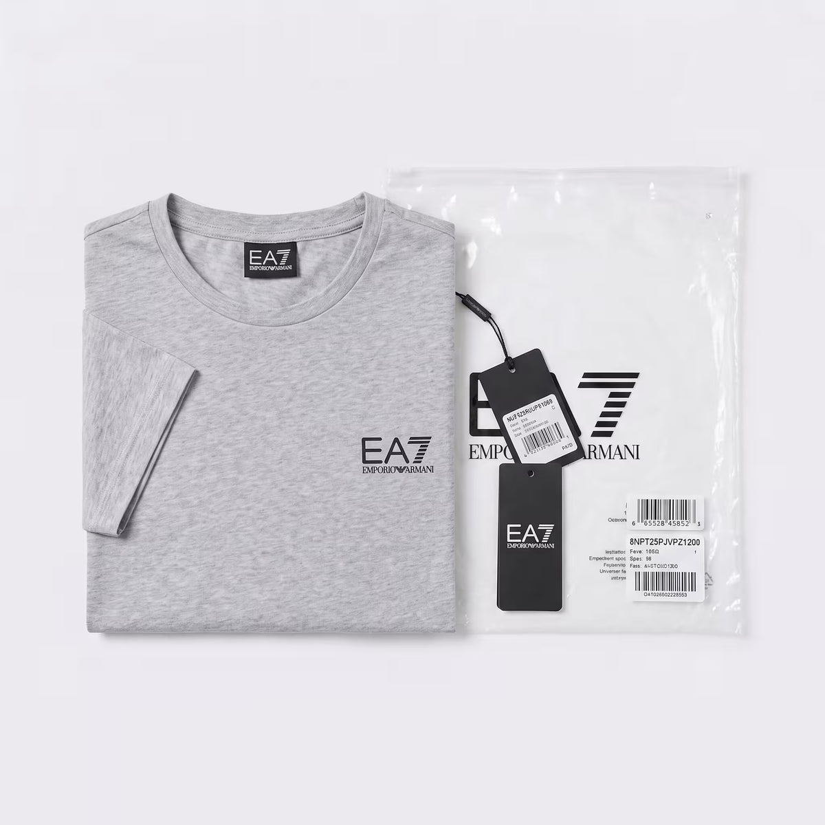 EA7 Pima Cotton Crew Neck T-Shirt Grey