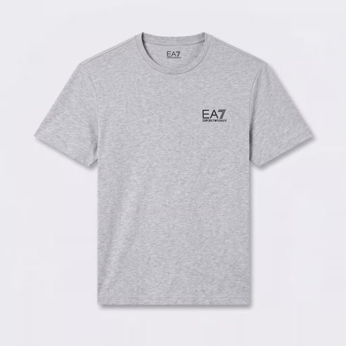 Camiseta EA7 de Algodão Pima Gola Careca Cinza