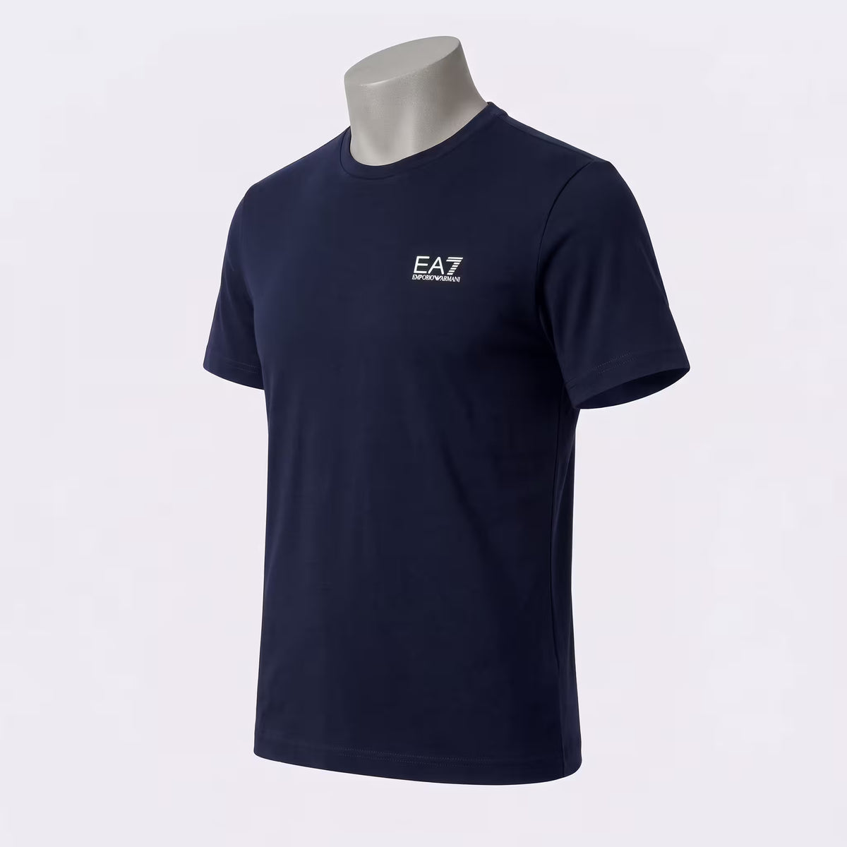 EA7 Pima Cotton Crew Neck T-Shirt Navy Blue