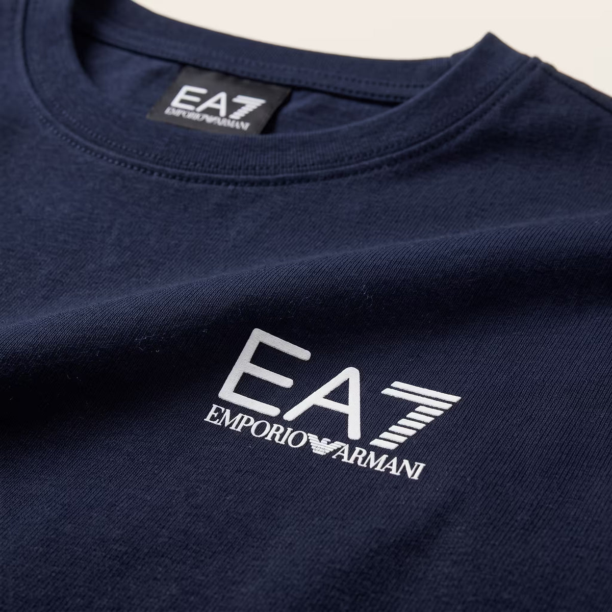 EA7 Pima Cotton Crew Neck T-Shirt Navy Blue