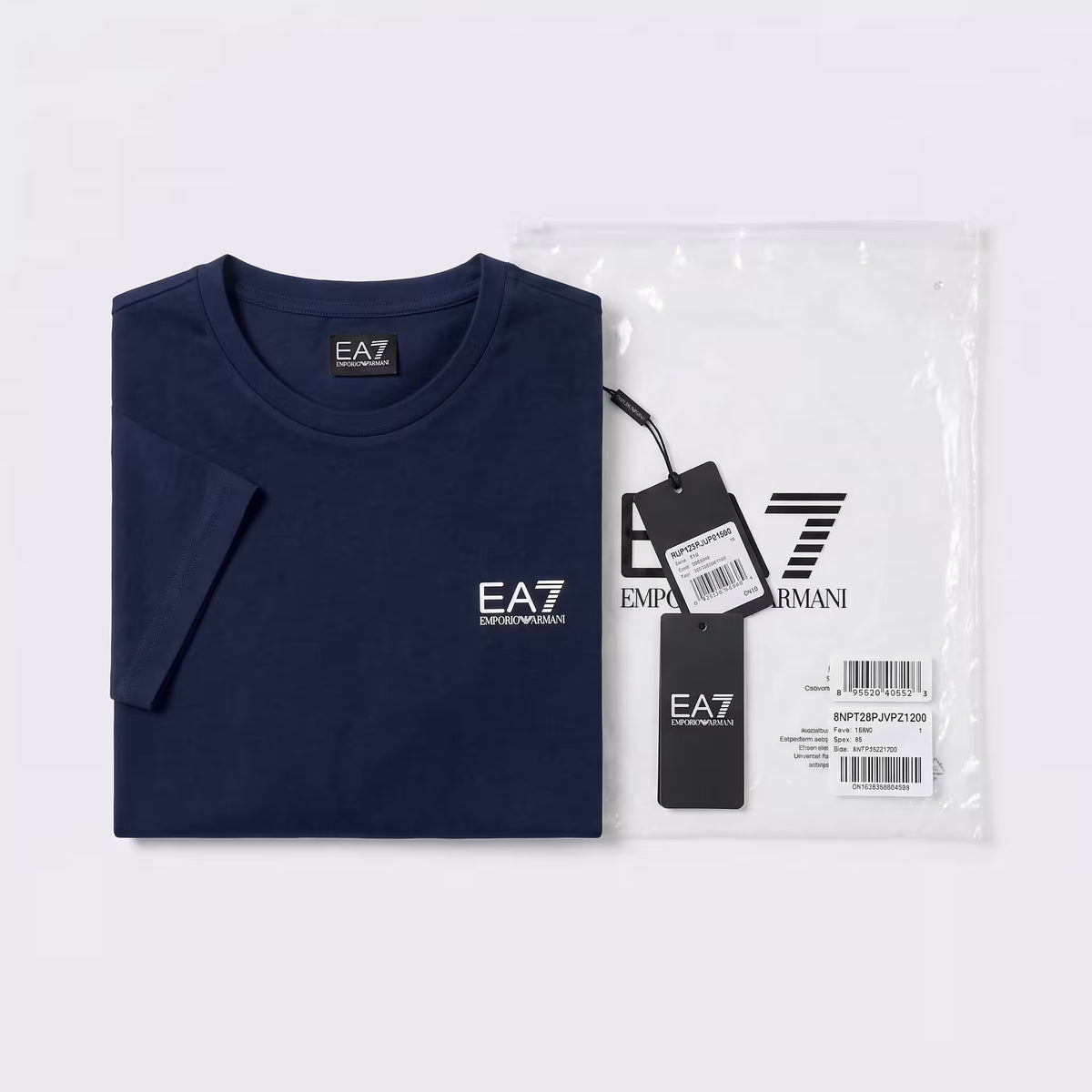 EA7 Pima Cotton Crew Neck T-Shirt Navy Blue