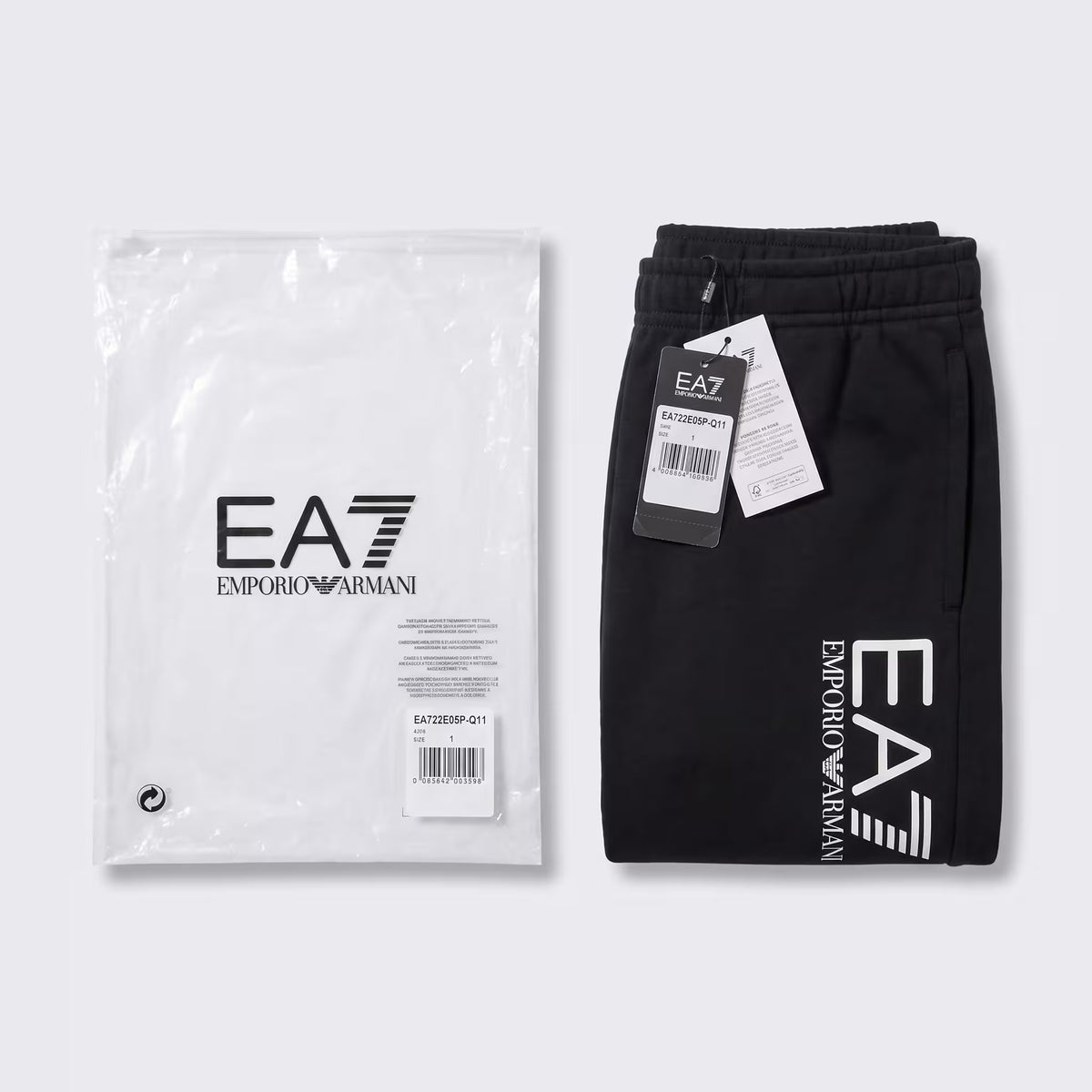 EA7 Train Core Big Logo Tapered Sweatpants Black