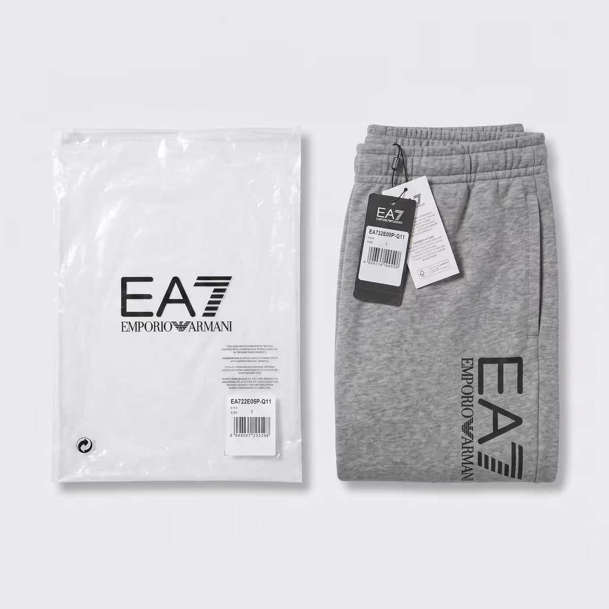 EA7 Train Core Big Logo Tapered Sweatpants Grey