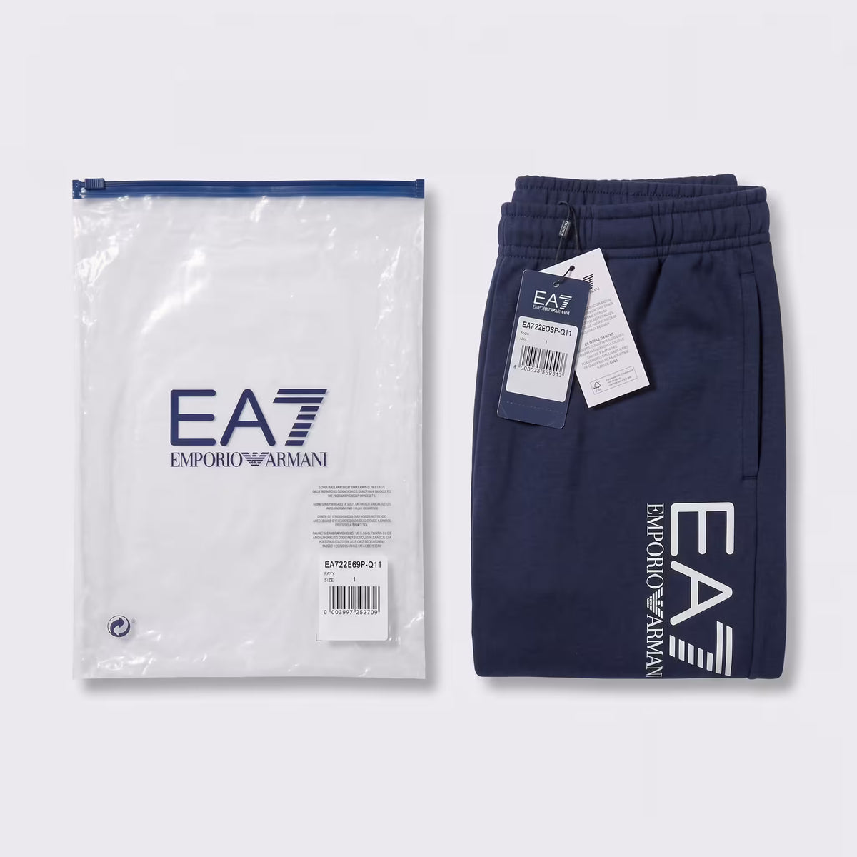 EA7 Train Core Big Logo Tapered Sweatpants Navy Blue