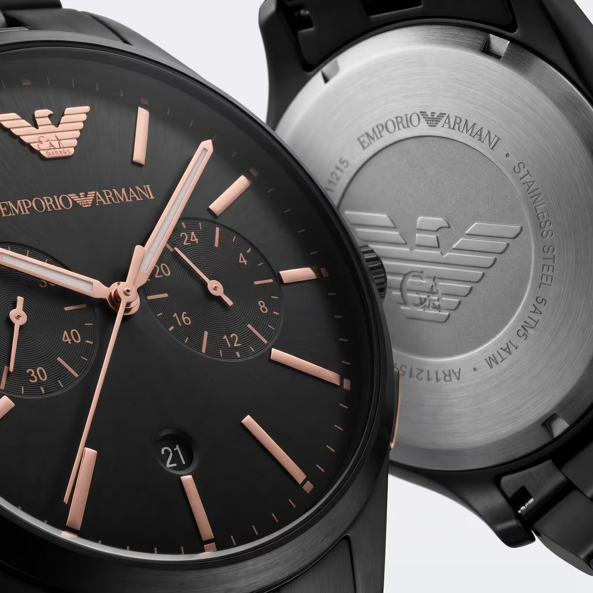 Relógio Cronógrafo Emporio Armani Renato Preto