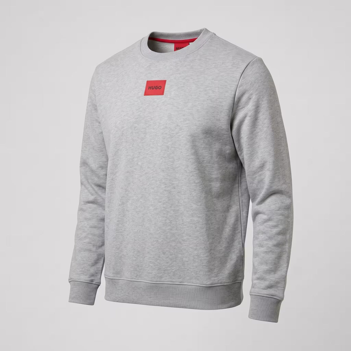 HUGO Diragol Red Patch Crewneck Sweatshirt Grey | UK Checked