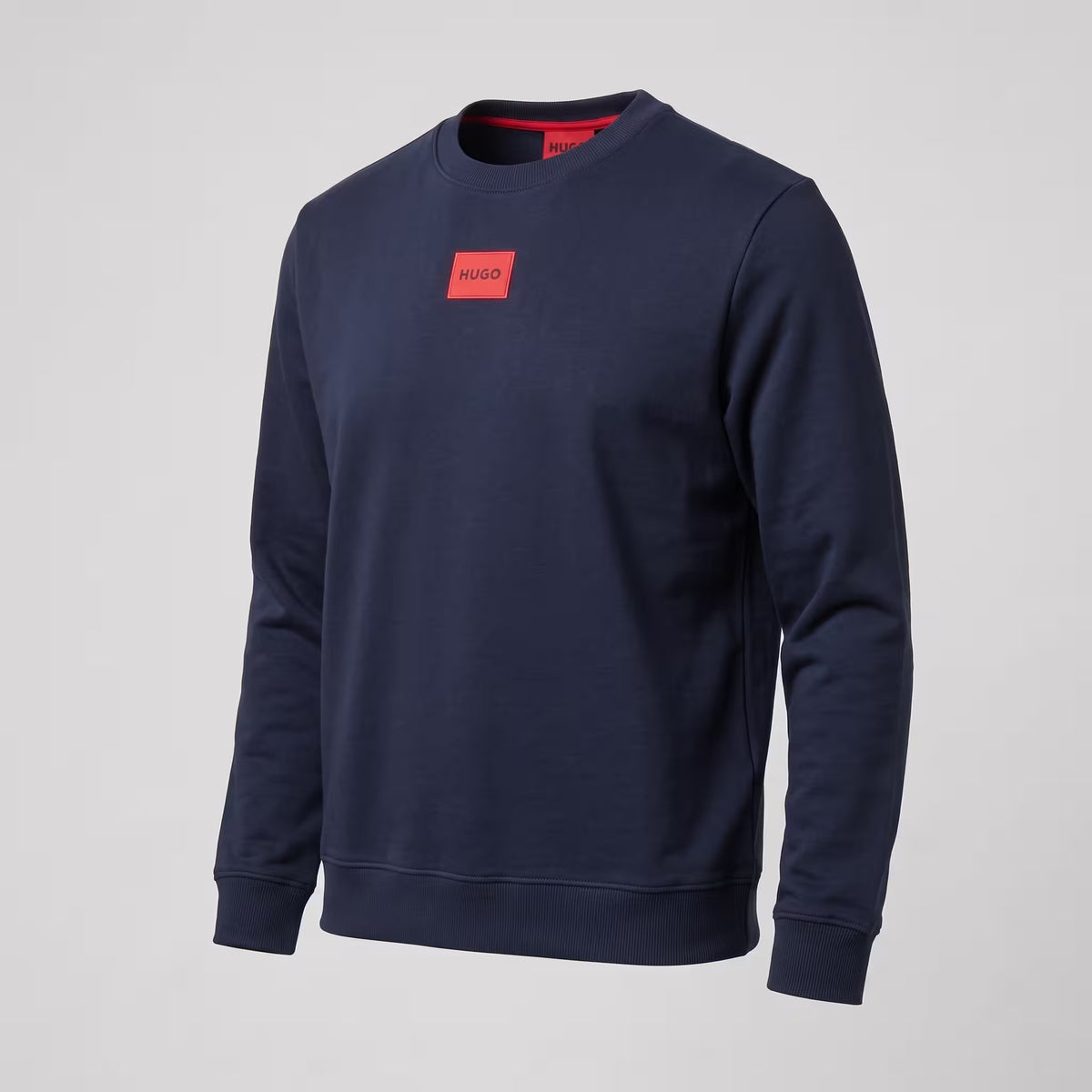 HUGO Diragol Red Patch Crewneck Sweatshirt Navy | UK Checked