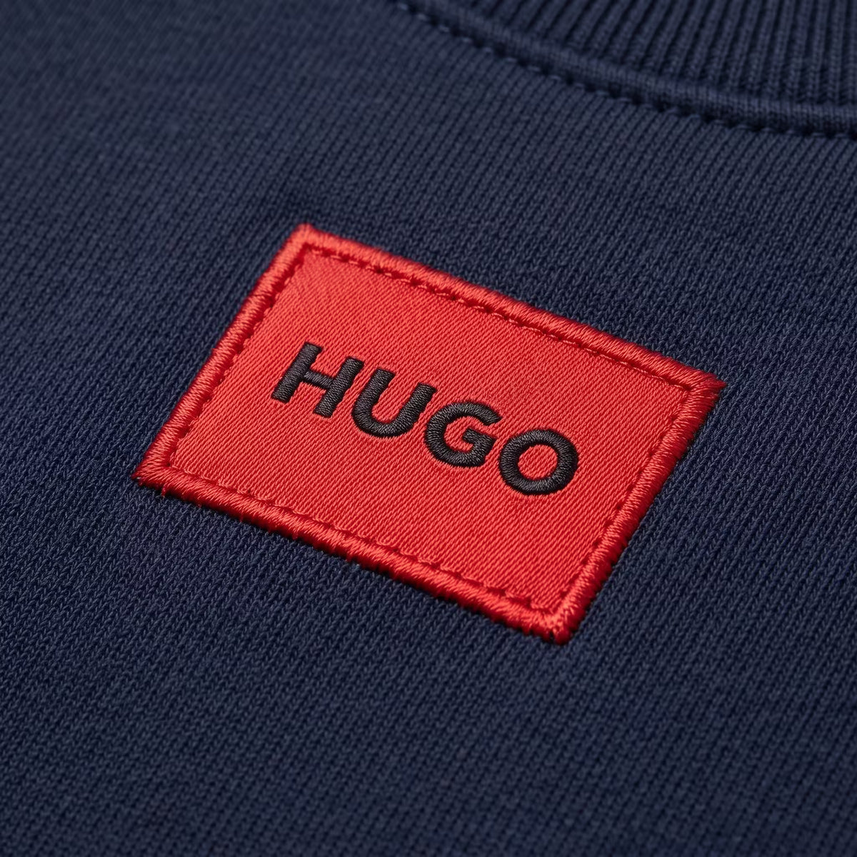 HUGO Diragol Red Patch Crewneck Sweatshirt Navy | UK Checked