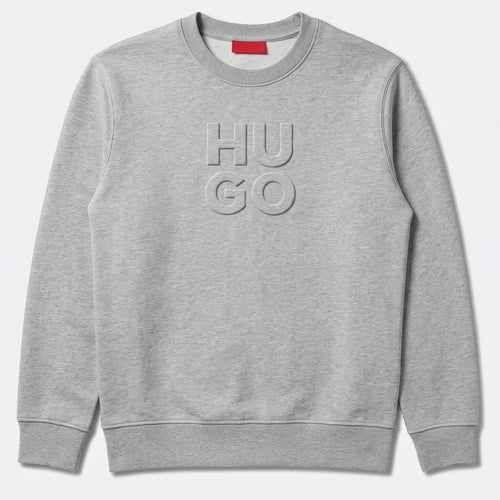 Moletom HUGO com Logo em Relevo Cinza