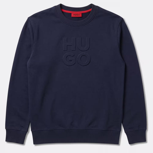 Moletom HUGO com Logo em Relevo Azul Marinho