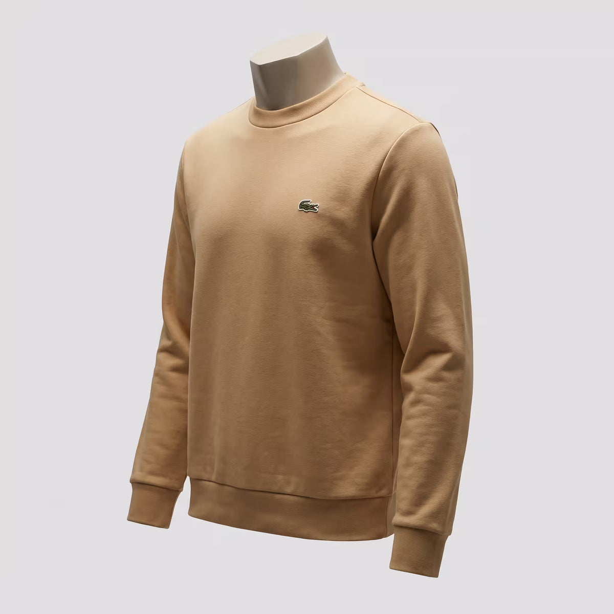 Lacoste Classic Fleece Crewneck Sweatshirt Beige | UK Checked