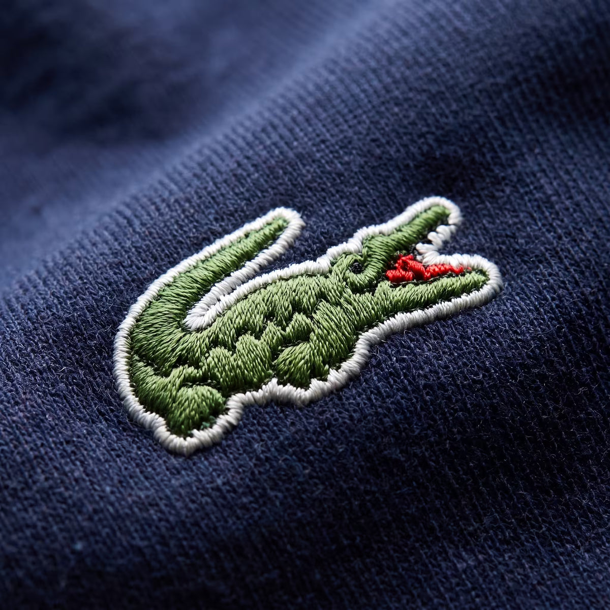 Lacoste Heren Fleece Sweater Ronde Hals Middernachtblauw Klassieke Pasvorm