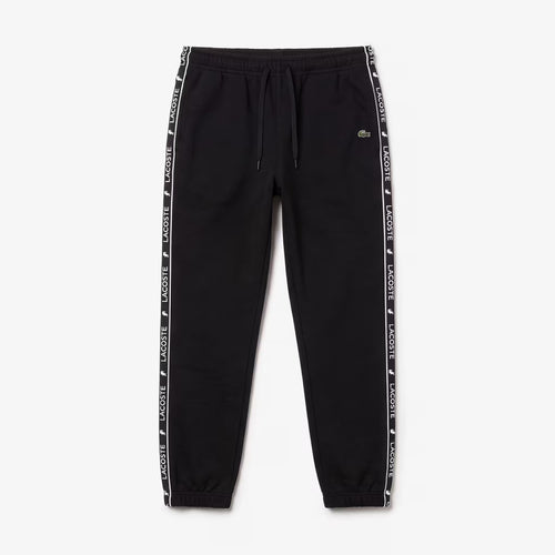 Calça de Moletom Lacoste Logo Stripe Tapered Preta