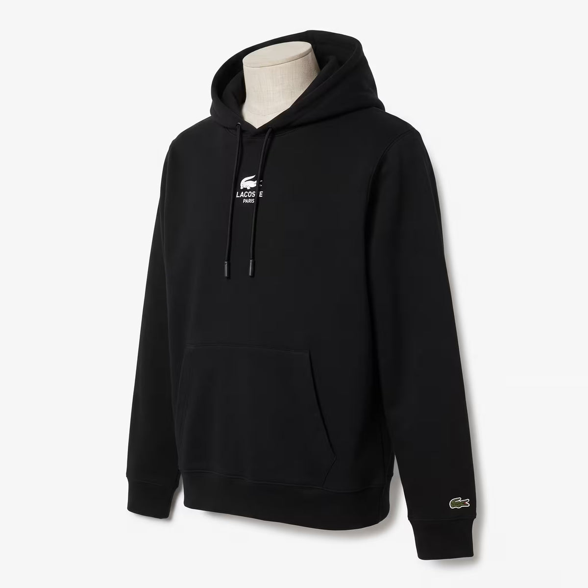 Lacoste Unisex Print Fleece Hoodie Black
