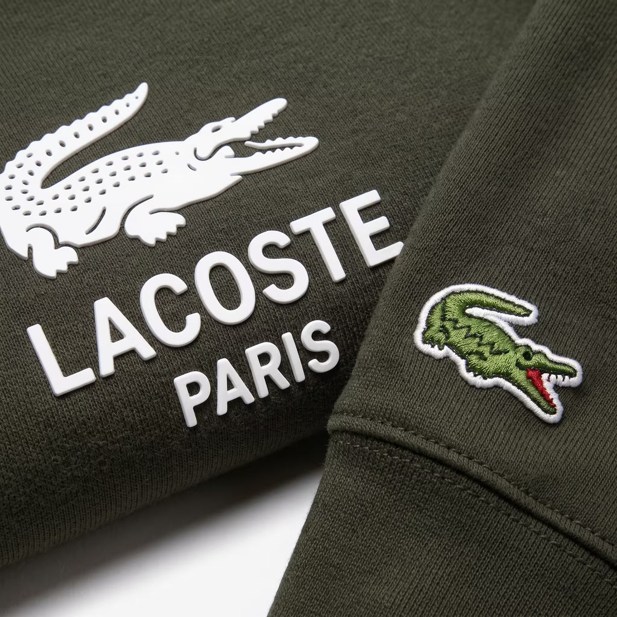 Lacoste Unisex Print Fleece Hoodie Green